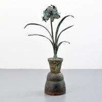 Large Rhonda Shearer Bronze Flower Sculpture - Sold for $2,625 on 01-29-2022 (Lot 239).jpg